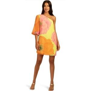 Trina Turk Women's Admirable One Shoulder Floral Shift Dress Size 12